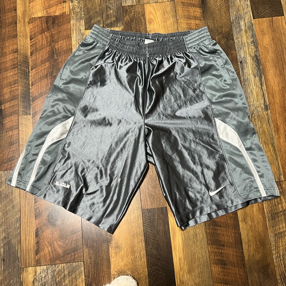 Nike Men's Silver and Gray Athletic Shorts